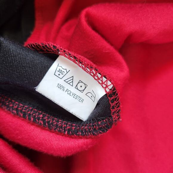 Velour Jacket Womens Size 10 Red and Black Colorblock Stretch Zipper Lon… - Picture 7 of 12